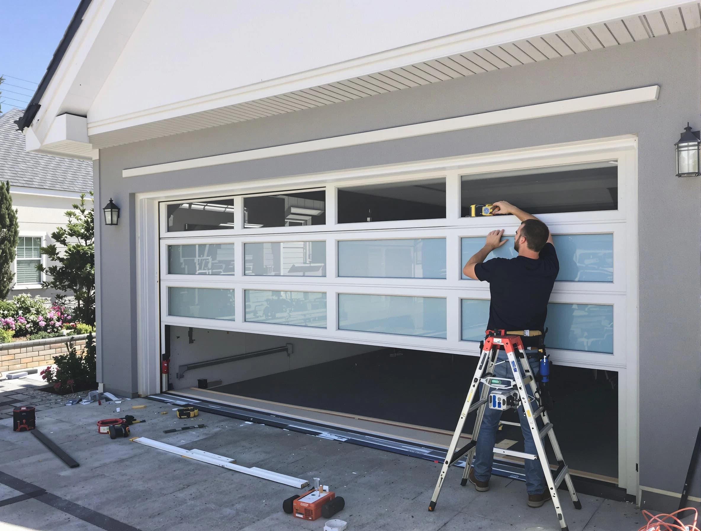 Florence Garage Door Repair team performing garage door replacement in Florence