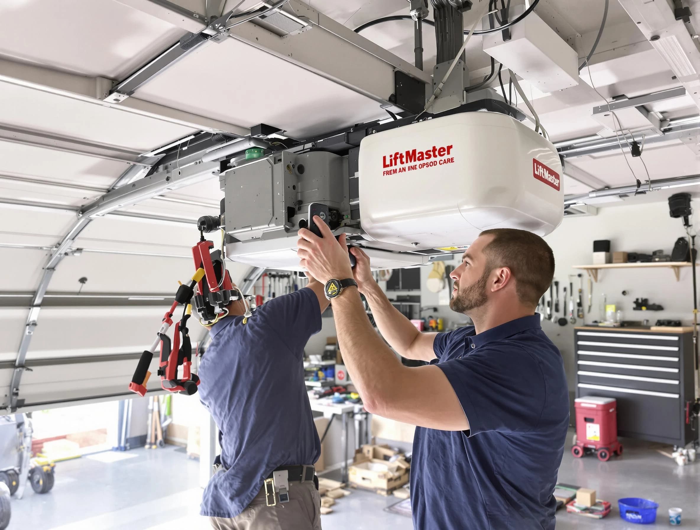 Florence Garage Door Repair technician performing advanced diagnostics on garage opener in Florence