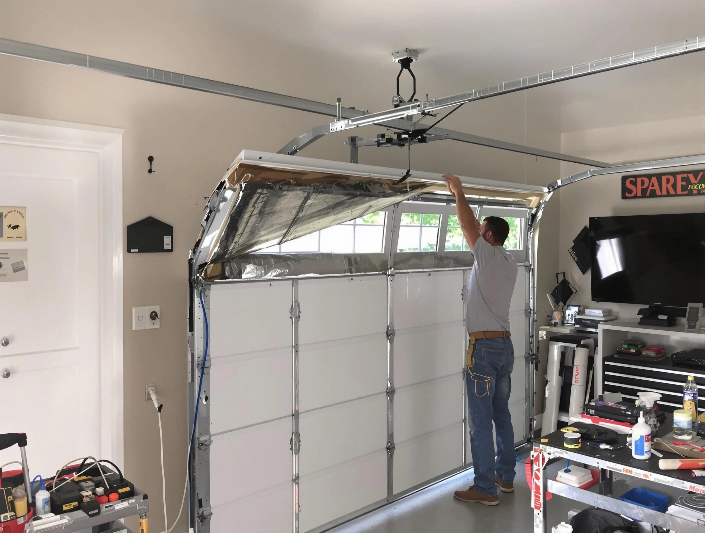 Garage door section replacement by Florence Garage Door Repair in Florence