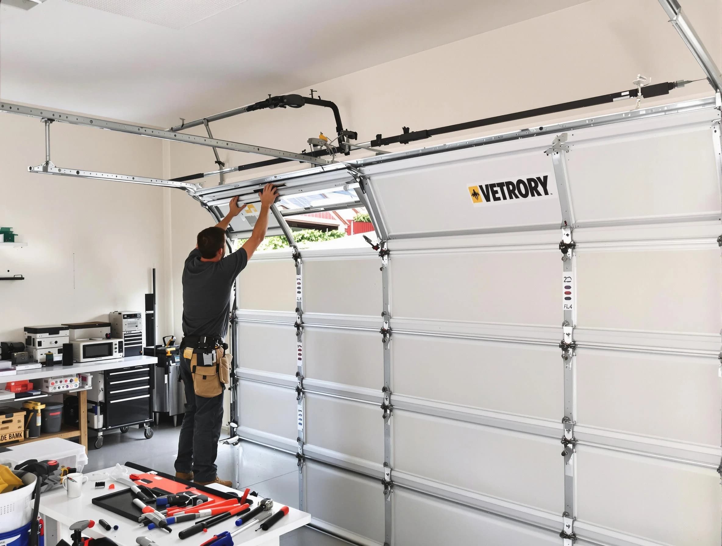 Florence Garage Door Repair technician performing section replacement in Florence