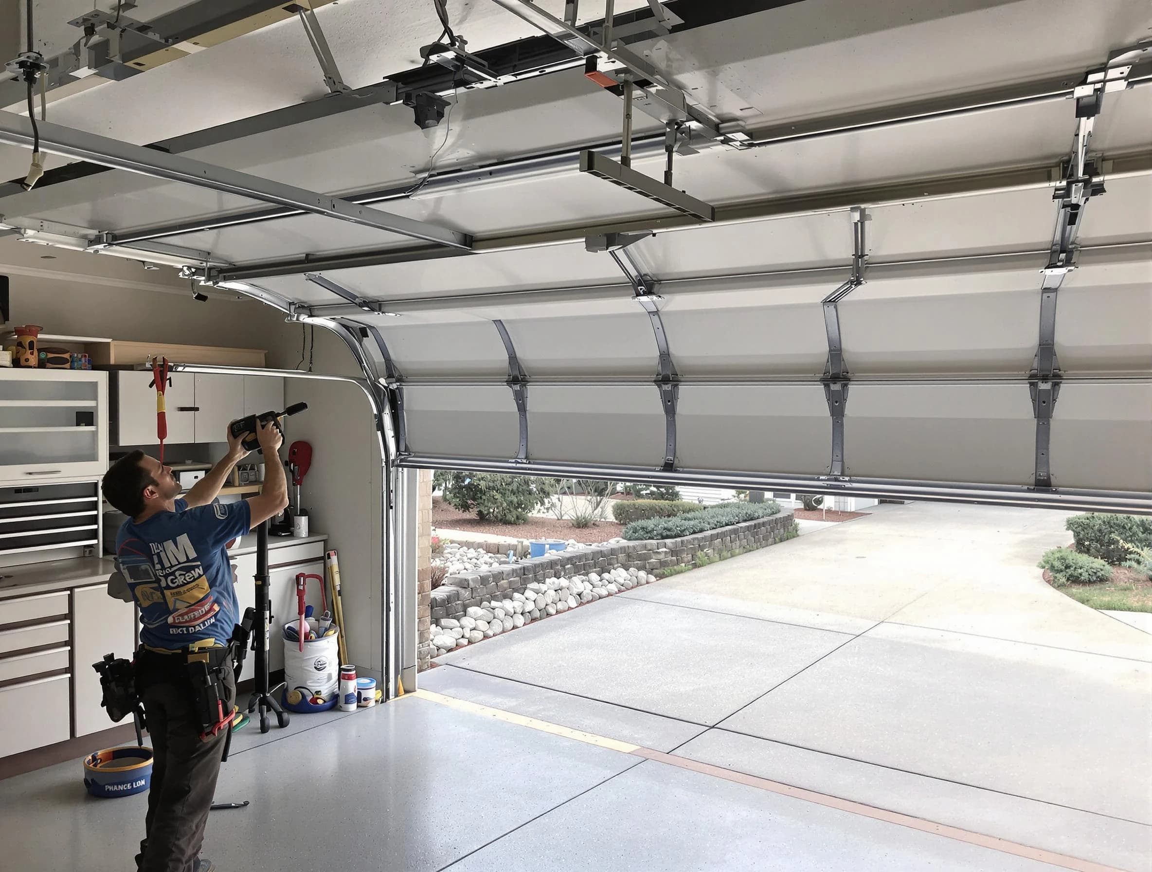 Garage door track repair service by Florence Garage Door Repair in Florence