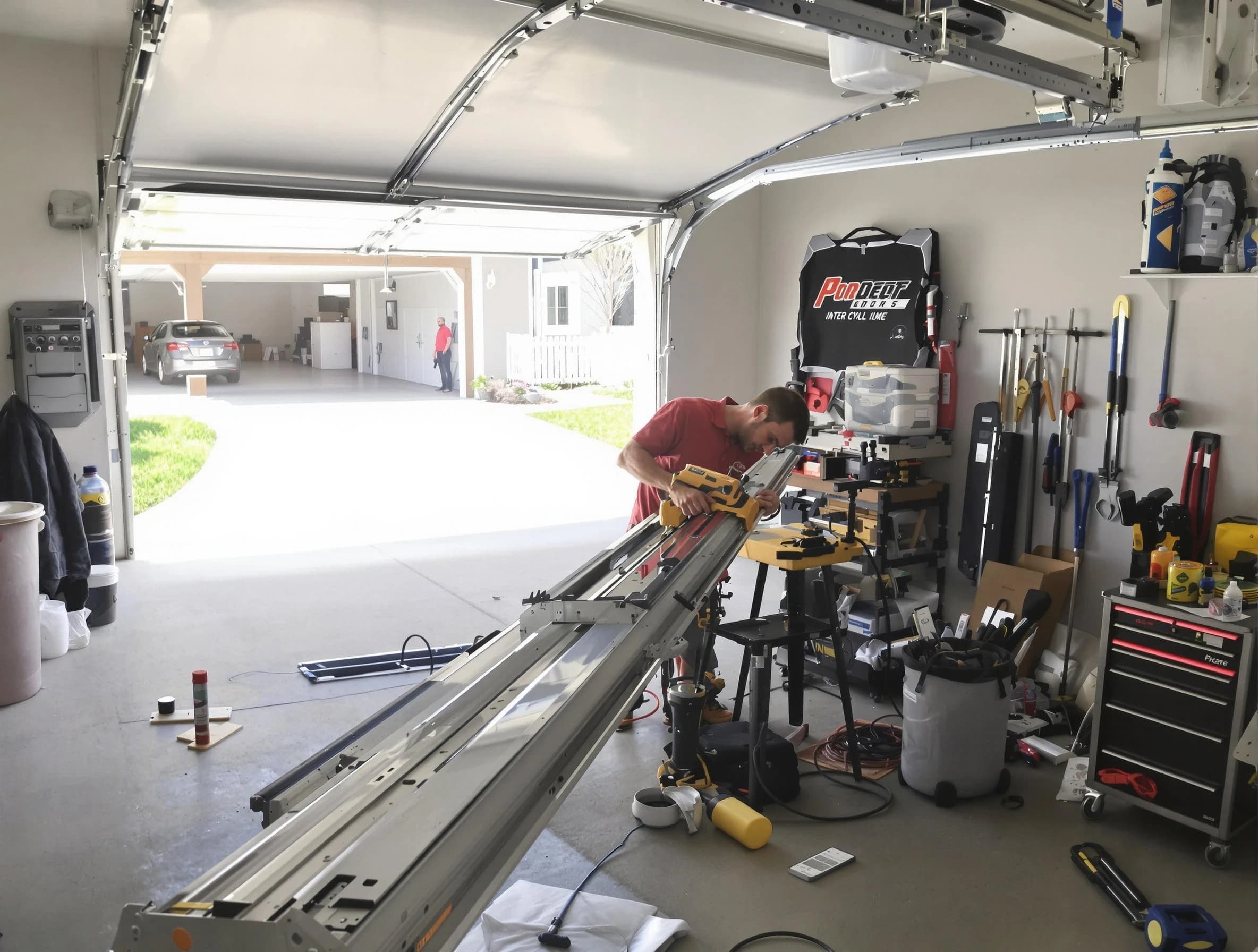 Florence Garage Door Repair expert performing track repair in Florence